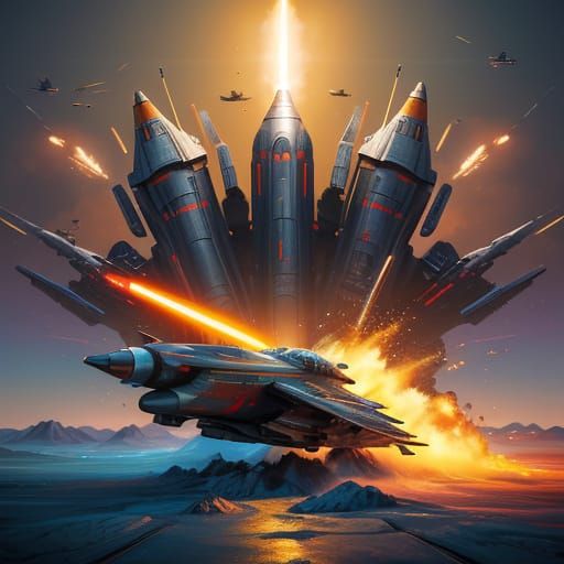 Rocket Launch in Hyperrealistic Oil Painting Style