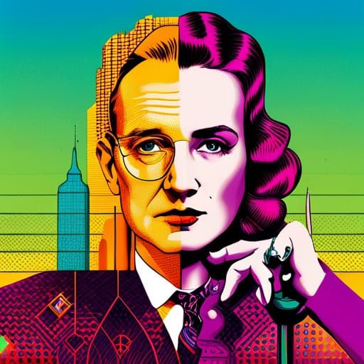 Geometric Bauhaus Glass Menagerie in Pop Art Style