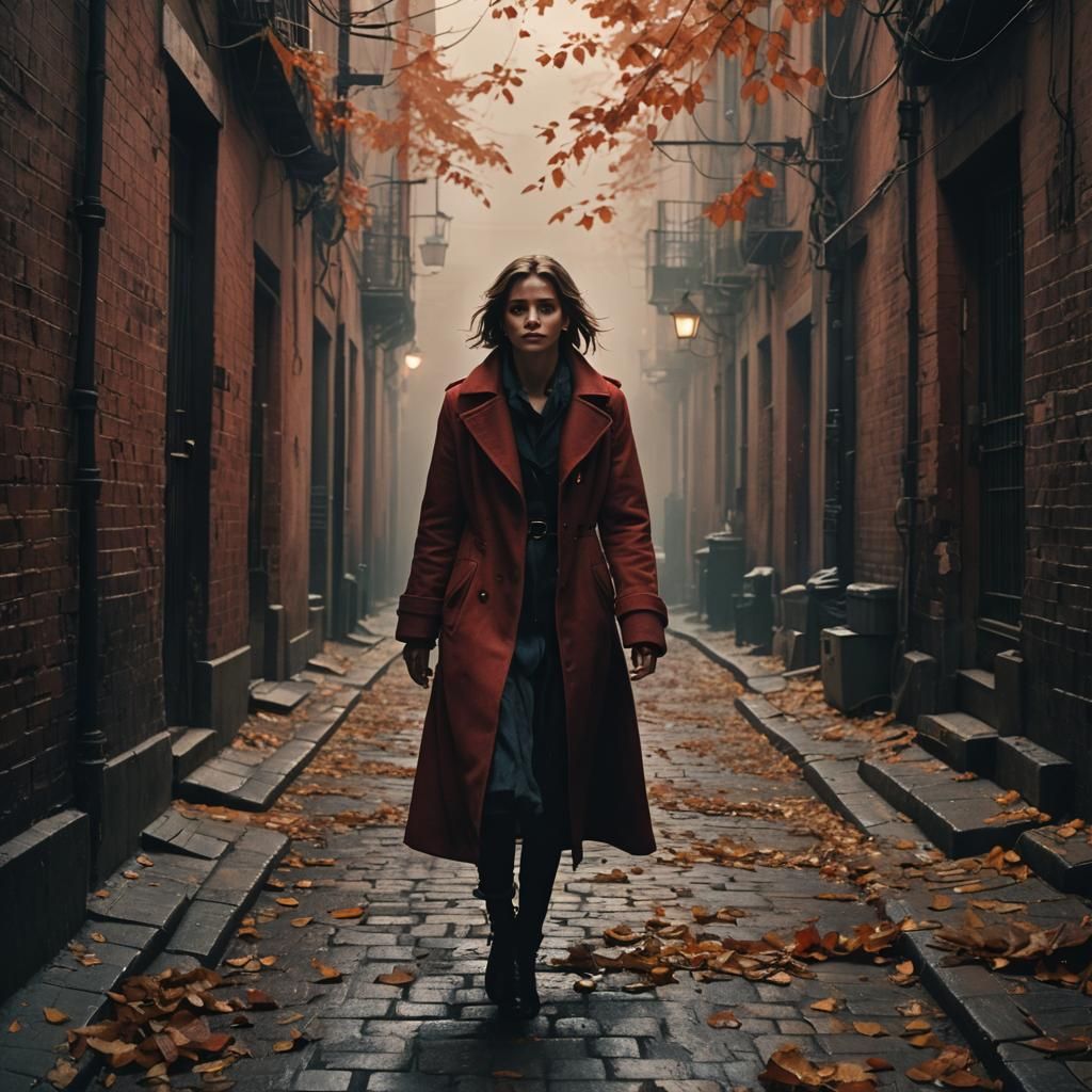 Cinematic Alleyway Portrait with Film Grain Effects