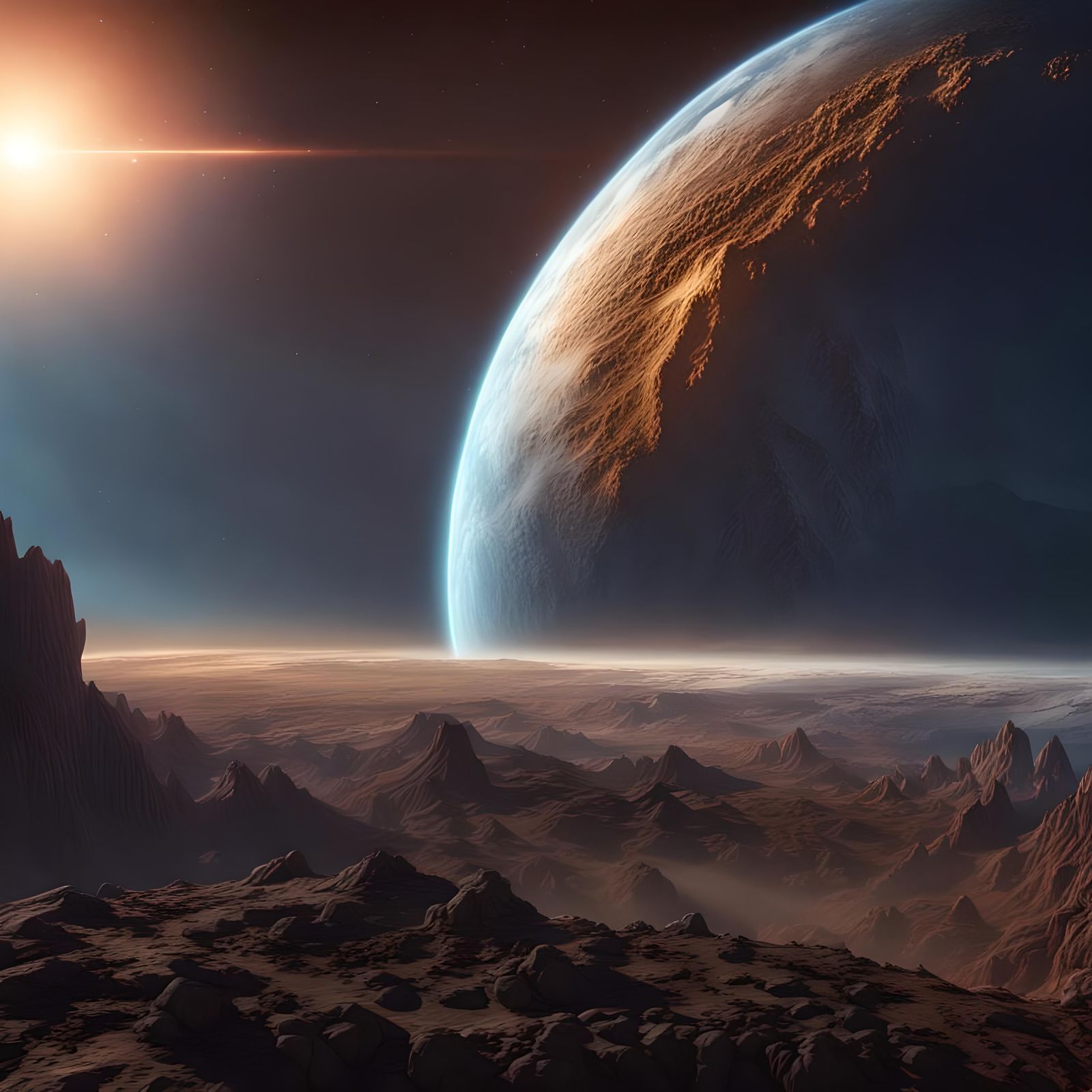 Photorealistic Comet Approaches Earth: Fantasy Concept Art