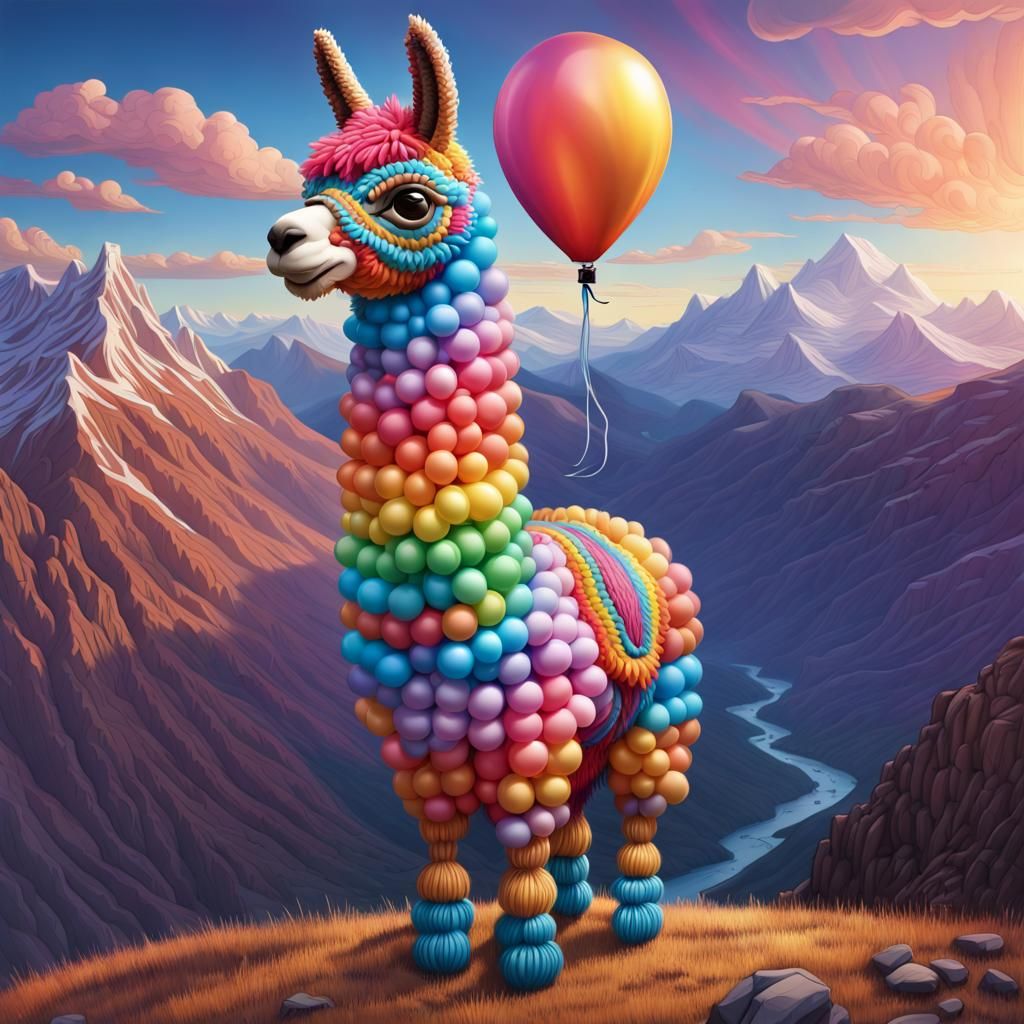 Detailed Llama Balloon Animal with Vivid Colors