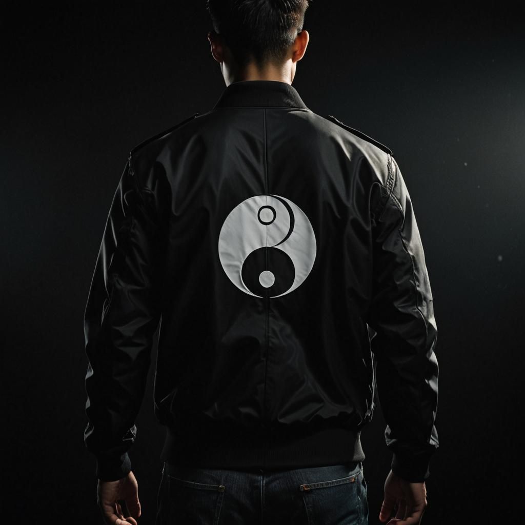 Muscular Torso with Yin Yang Symbol in Hong Kong Cinema Styl...