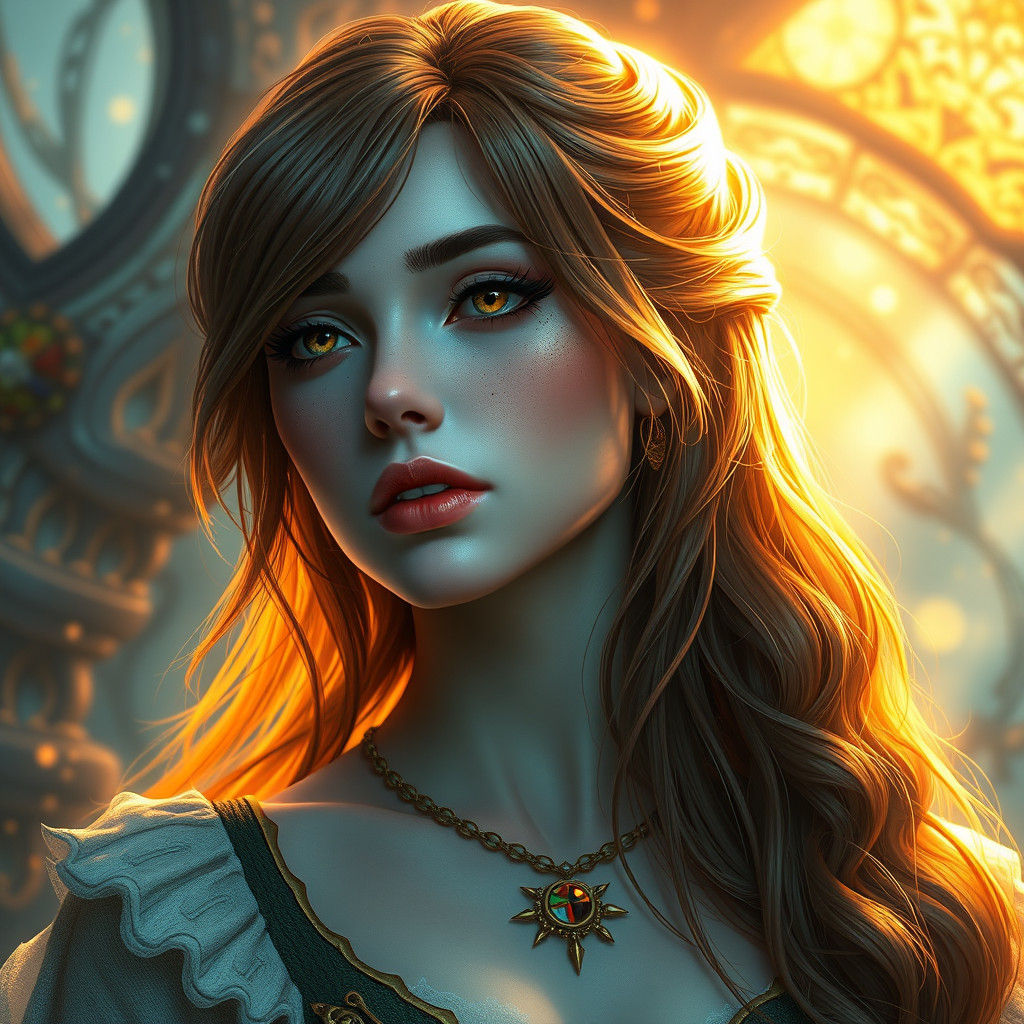 Ethereal Lorelei Portrait in Dark Fantasy Style