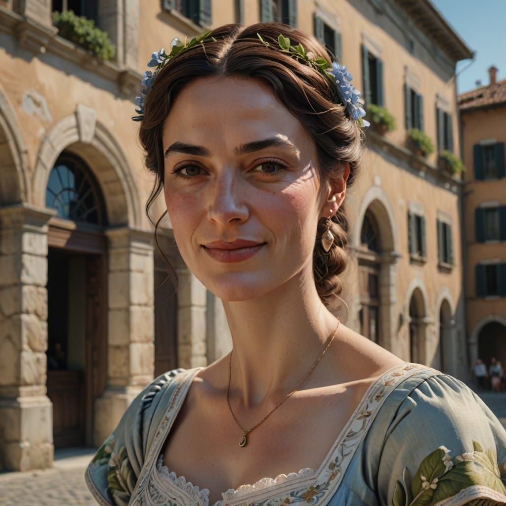 Renaissance Portrait of Ortensia Acciaioli in Italian Style