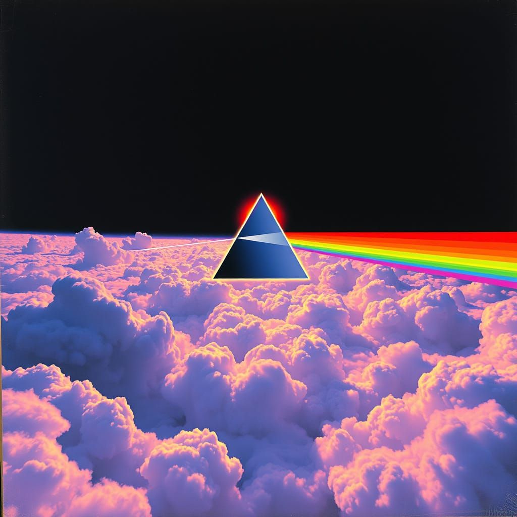 Psychedelic Prism Album Art: Minimalist Abstract Design