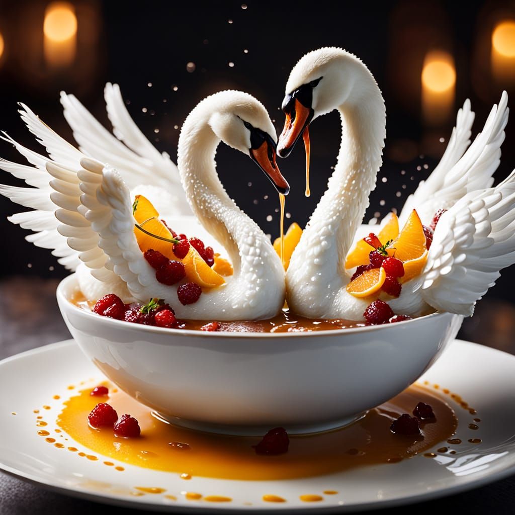 Meat Swans in Soup: Macro Food Photography