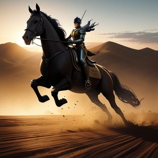 Epic Cavalry Charge in Golden Light