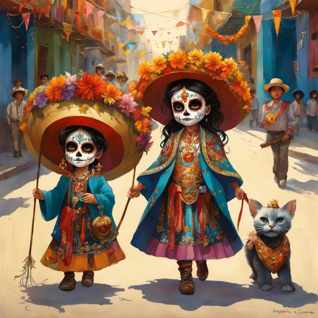 Bolivian Día de los Muertos Chibi Carnival