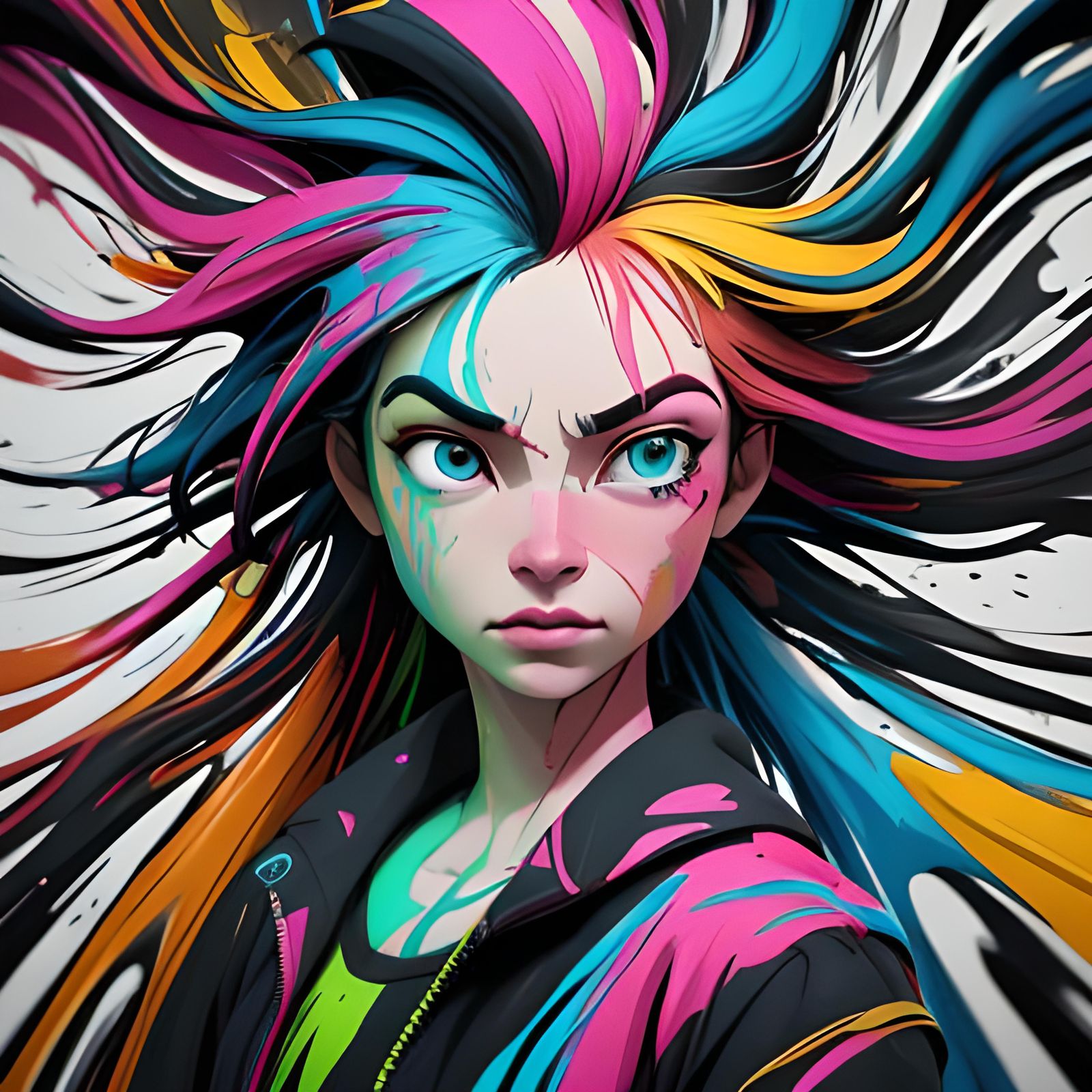 Earthquake in Graffiti Splash Art Style