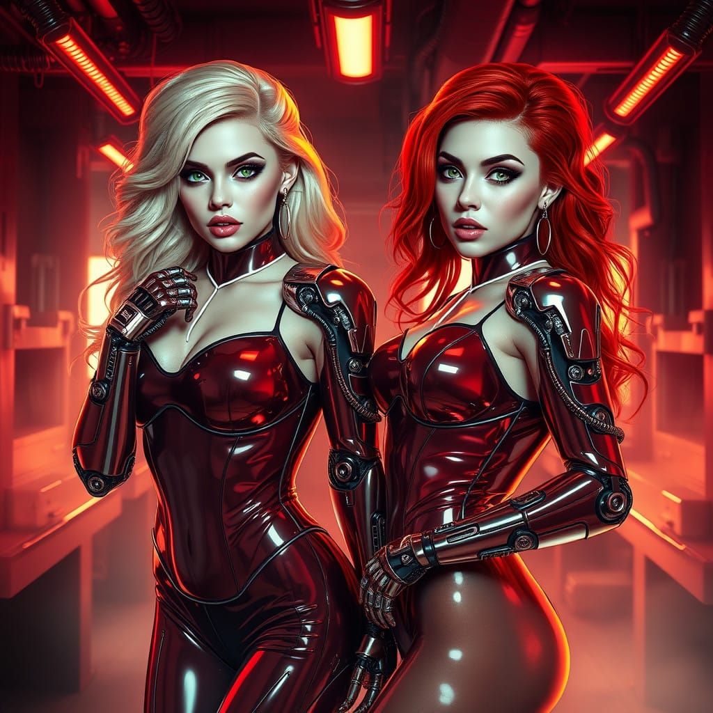 Dramatic Space Lab Encounter with Cybernetic, Anime-Inspired...