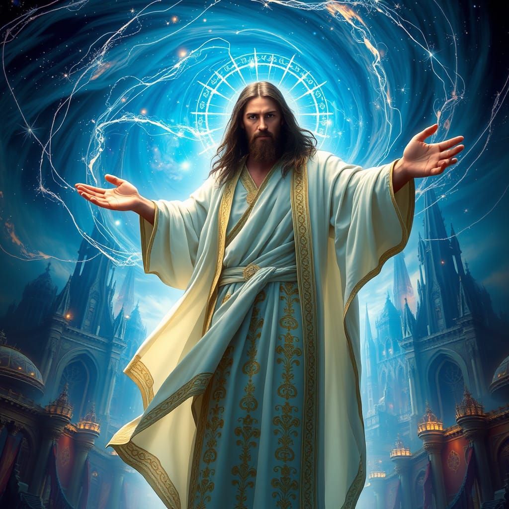 Majestic Messiah, Founder of Christianity, in Divine Portrai...