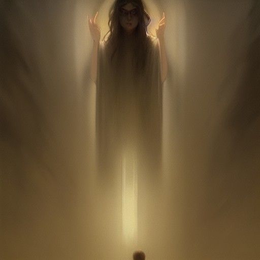 Sinister Rosary Prayer: A Darkly Lit Gothic Scene