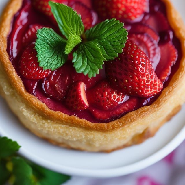 Hyperrealistic Strawberry Pastry with Oozing Filling