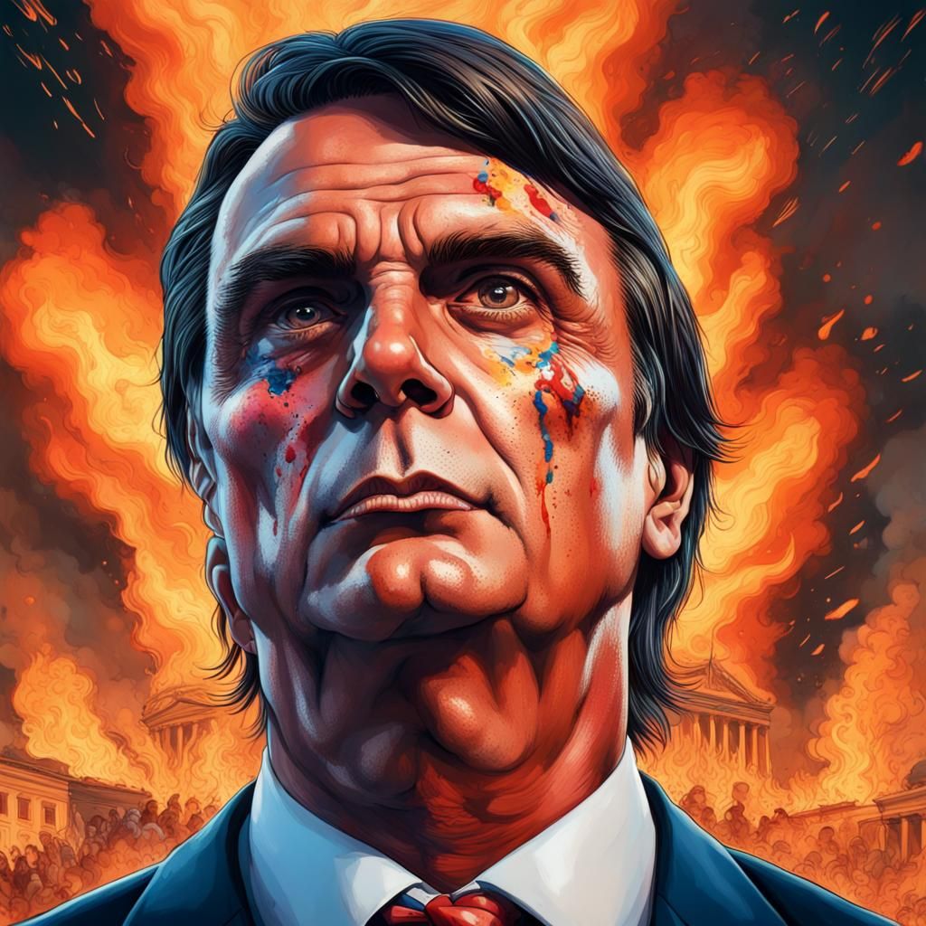 Javier Milei Desecrated by Chaos in a Hyperrealistic Splatte...