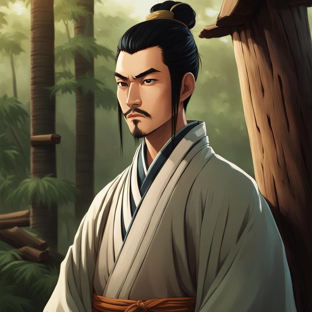 Anime Portrait of Han Chinese Nobleman in Timber Grove
