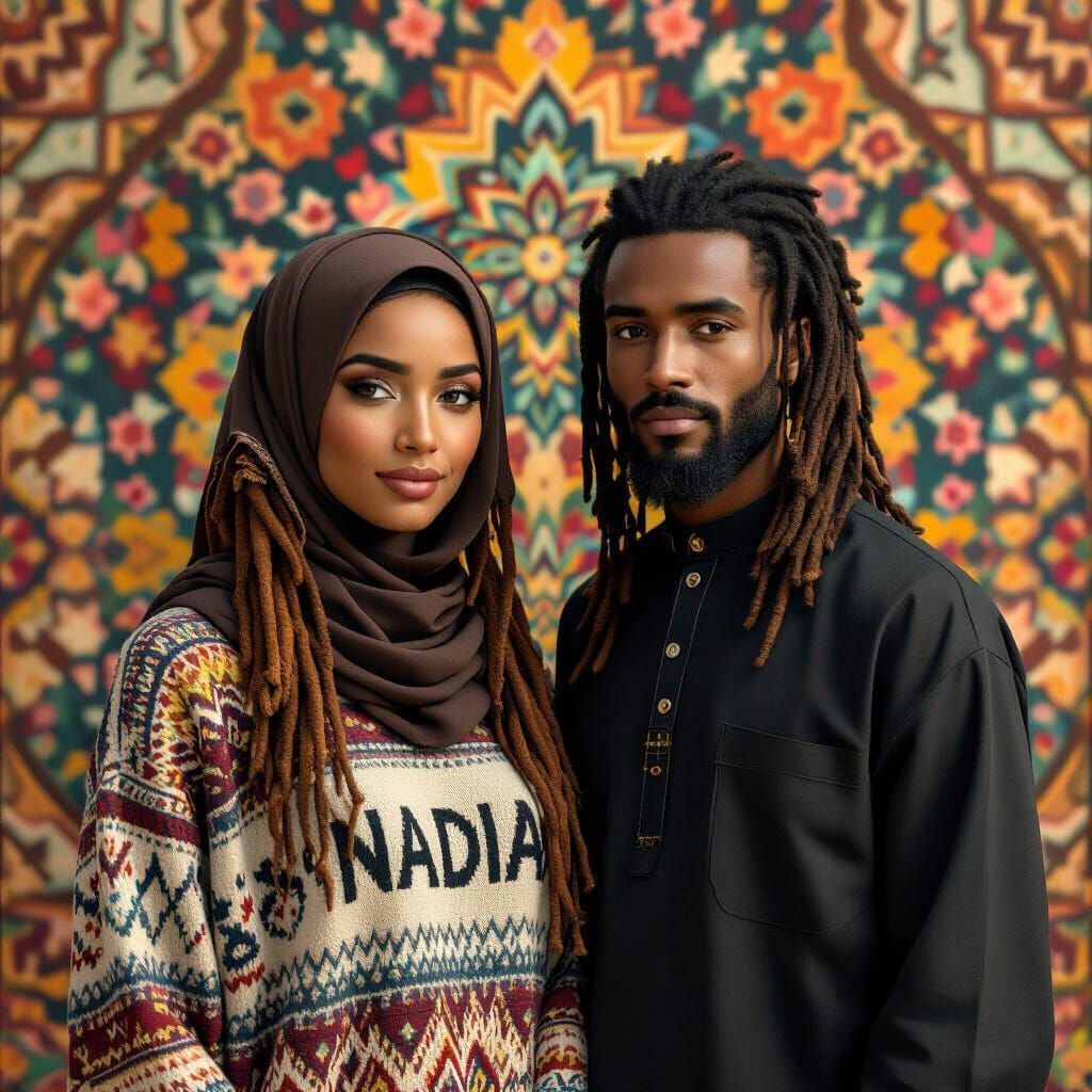 African Couple in Vibrant Fantasy Concept Art