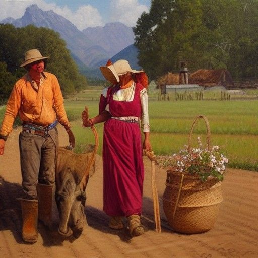 Princess Re-educated as Farmer in Oil Painting