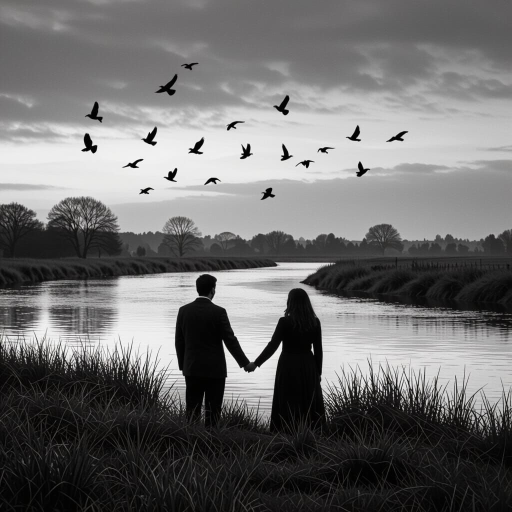 Evocative Summer Landscape in Black and White