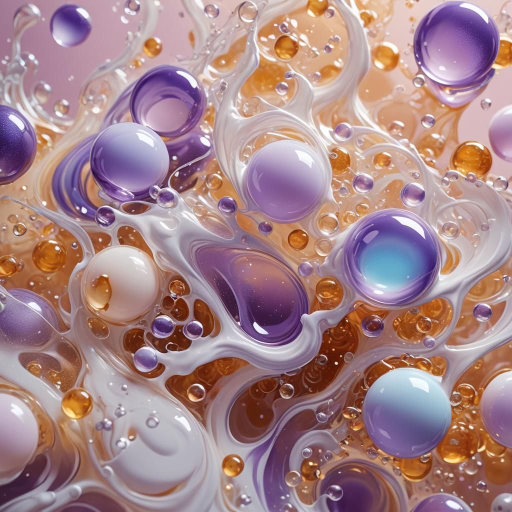 Ube Cream Soda with Honey Foam in Anime Style