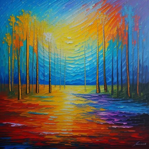 Abstract Light and Shadow in Expressionist Oil Painting