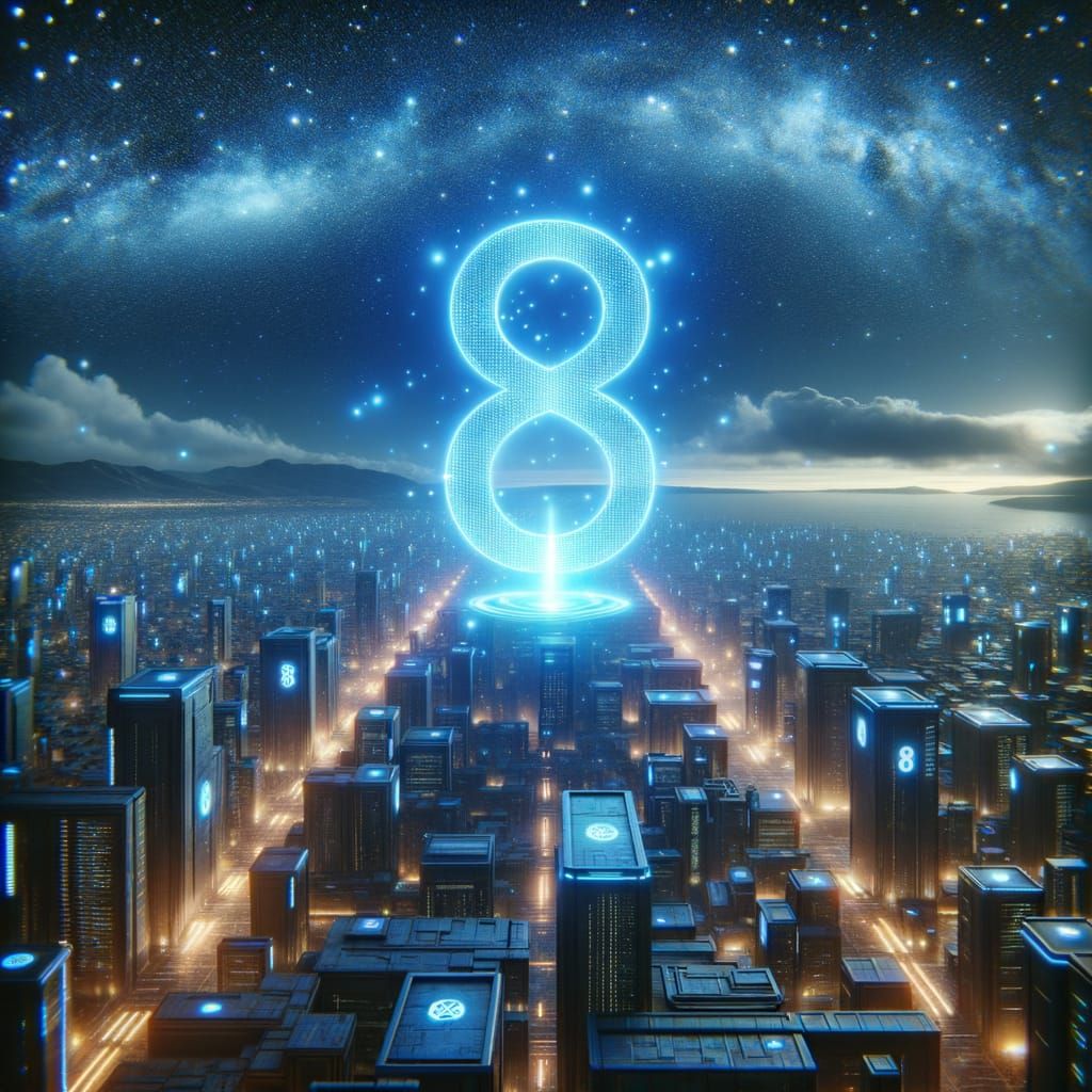 Futuristic Metropolis Glows with Mysterious Code