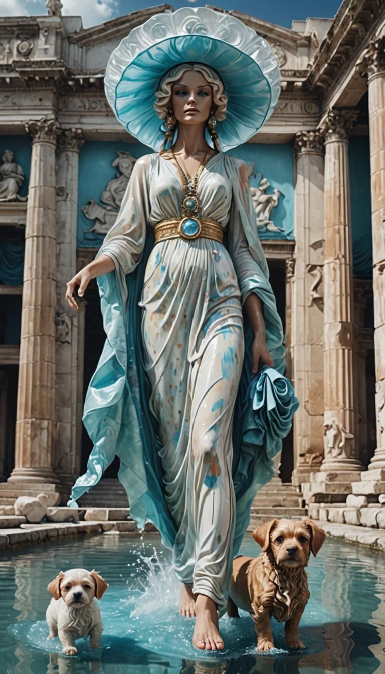 Psychedelic Glass Goddess in Ancient Rome, 8K