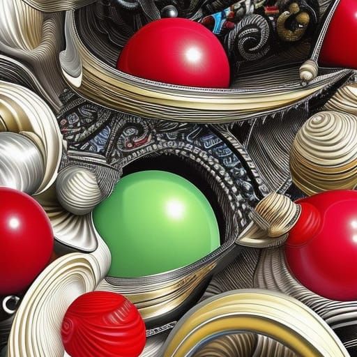 Giant Sphinx on Beach in Hieronymus Bosch Style