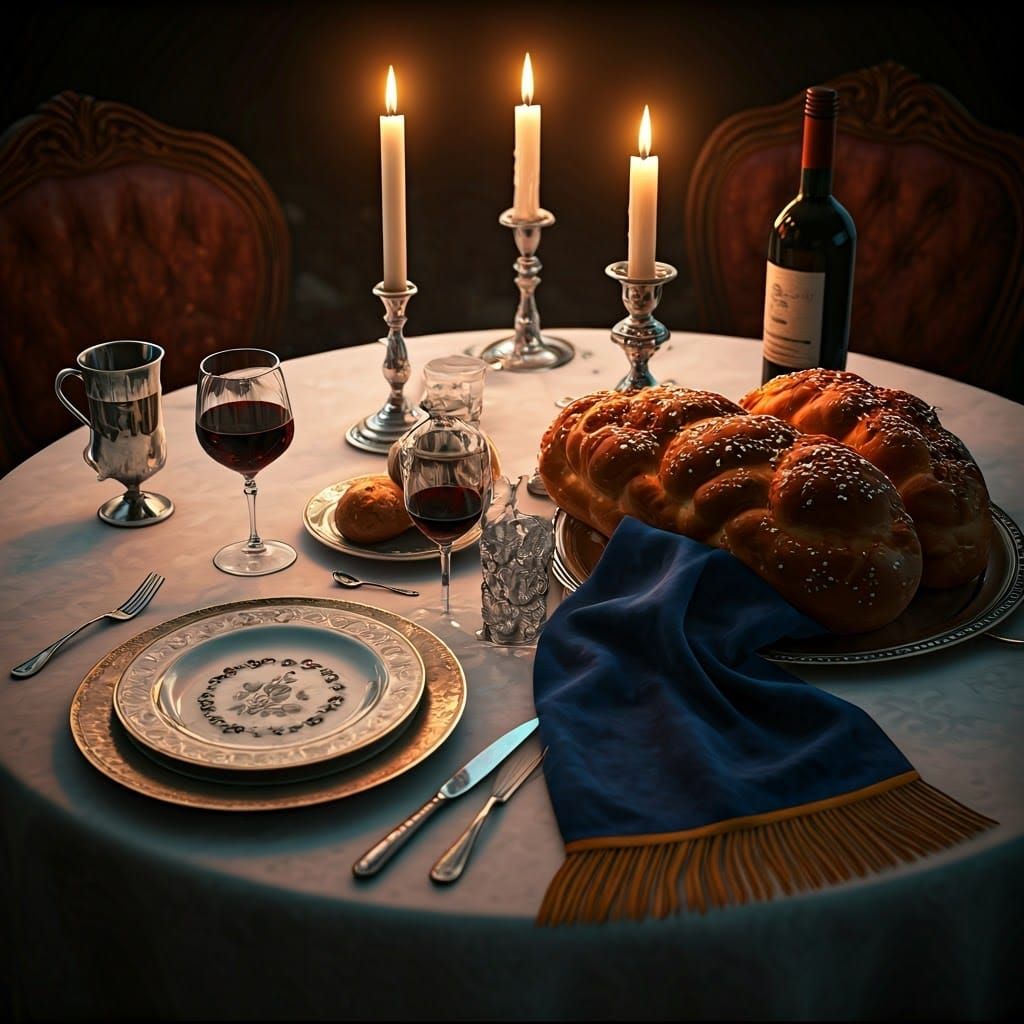 Elegant Shabbat Table Still Life