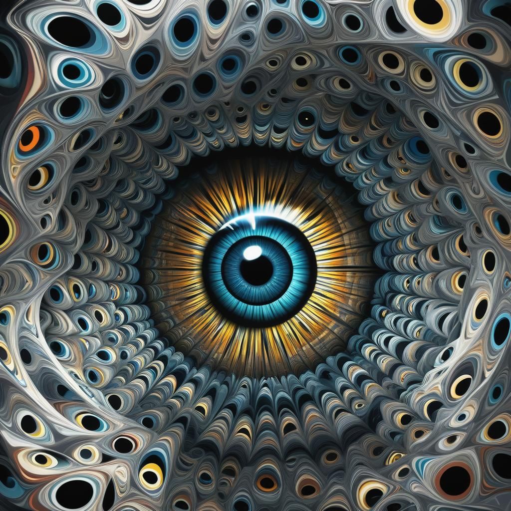 Mesmerizing Tunnel Effect: Warped Eye in Elastic Reality