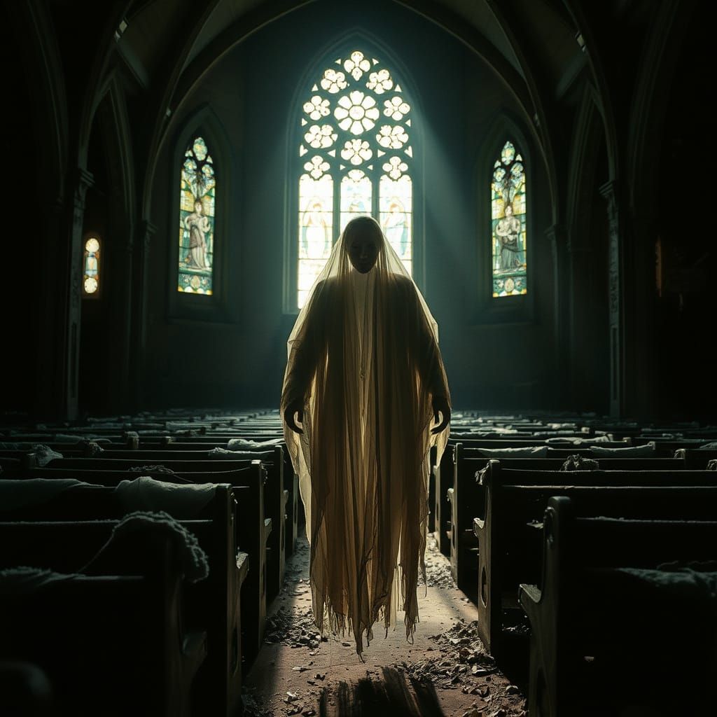 Ethereal Spirit Haunts a Haunting Abandoned Church in Cinema...