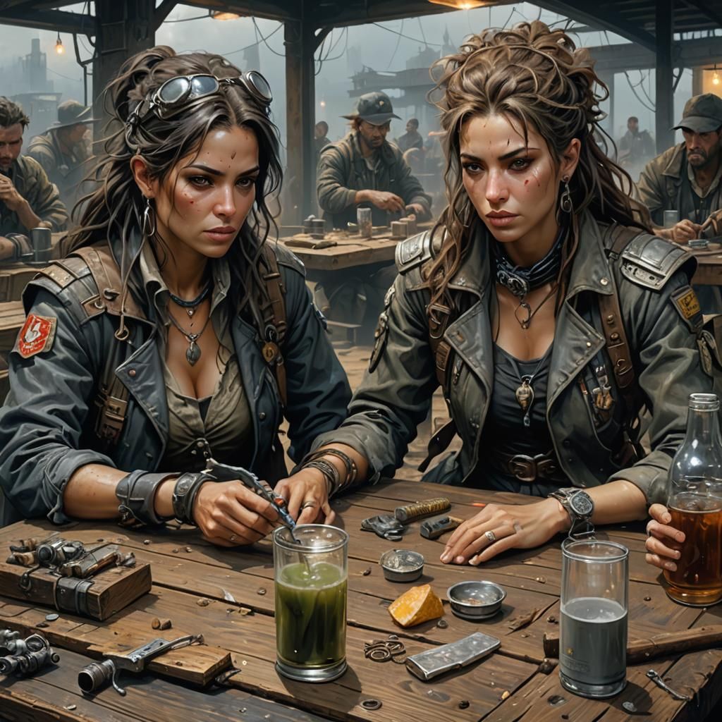 Post-Apocalyptic Survivors Enjoying a Drink