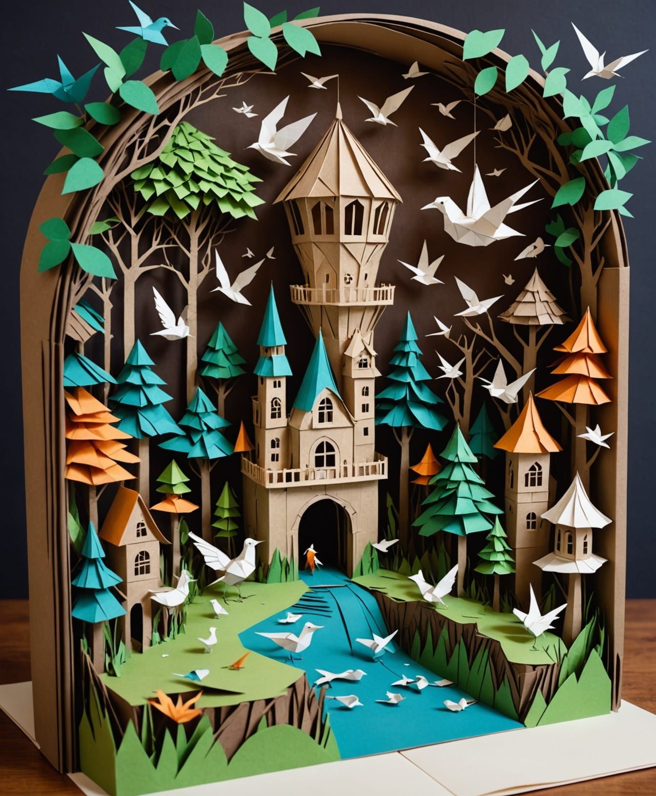 Steampunk Birdcage in Rainbow Dress, Night City