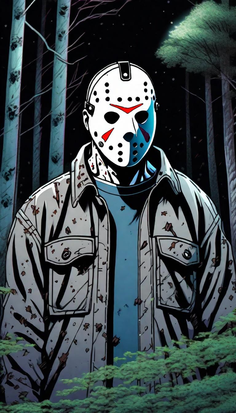 Cybernetic Jason Voorhees in Anime Style