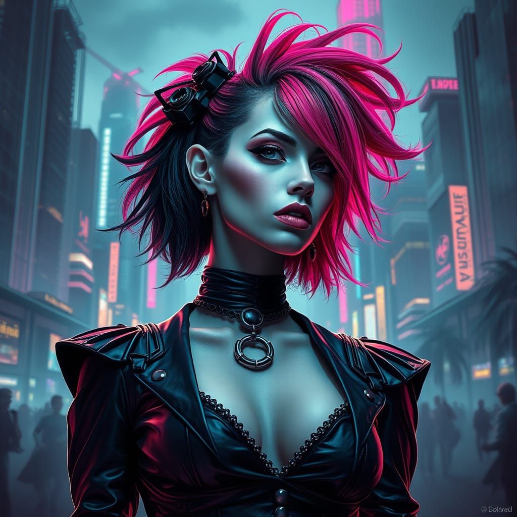 Goth Queen Defies Dystopian Cityscape