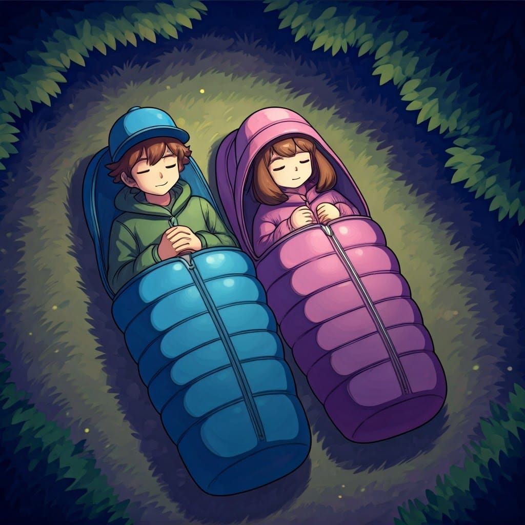 Pokémon Trainers Sleeping Under Starry Night Sky