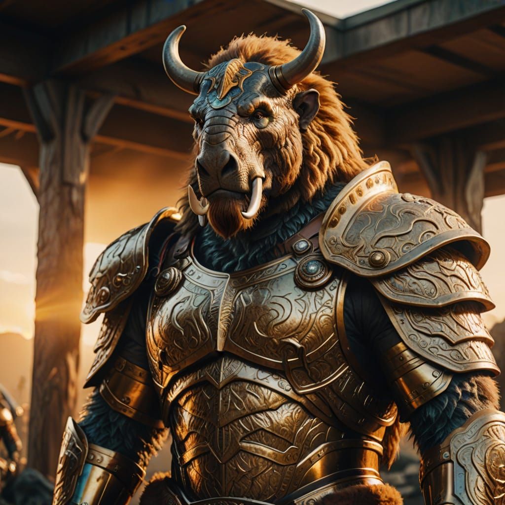 Mastodon Superhero Portrait in Comic Book Style