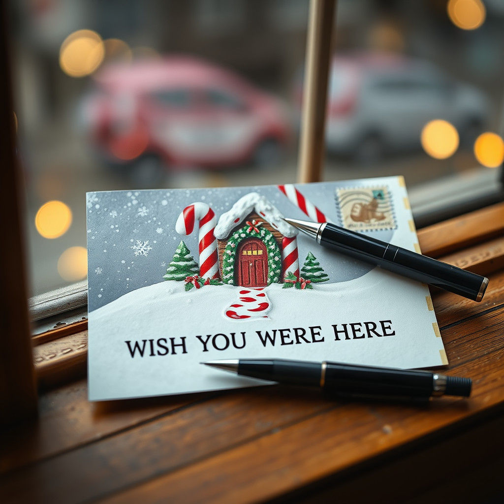 Candy Cane House Postcard: Photorealistic Still Life