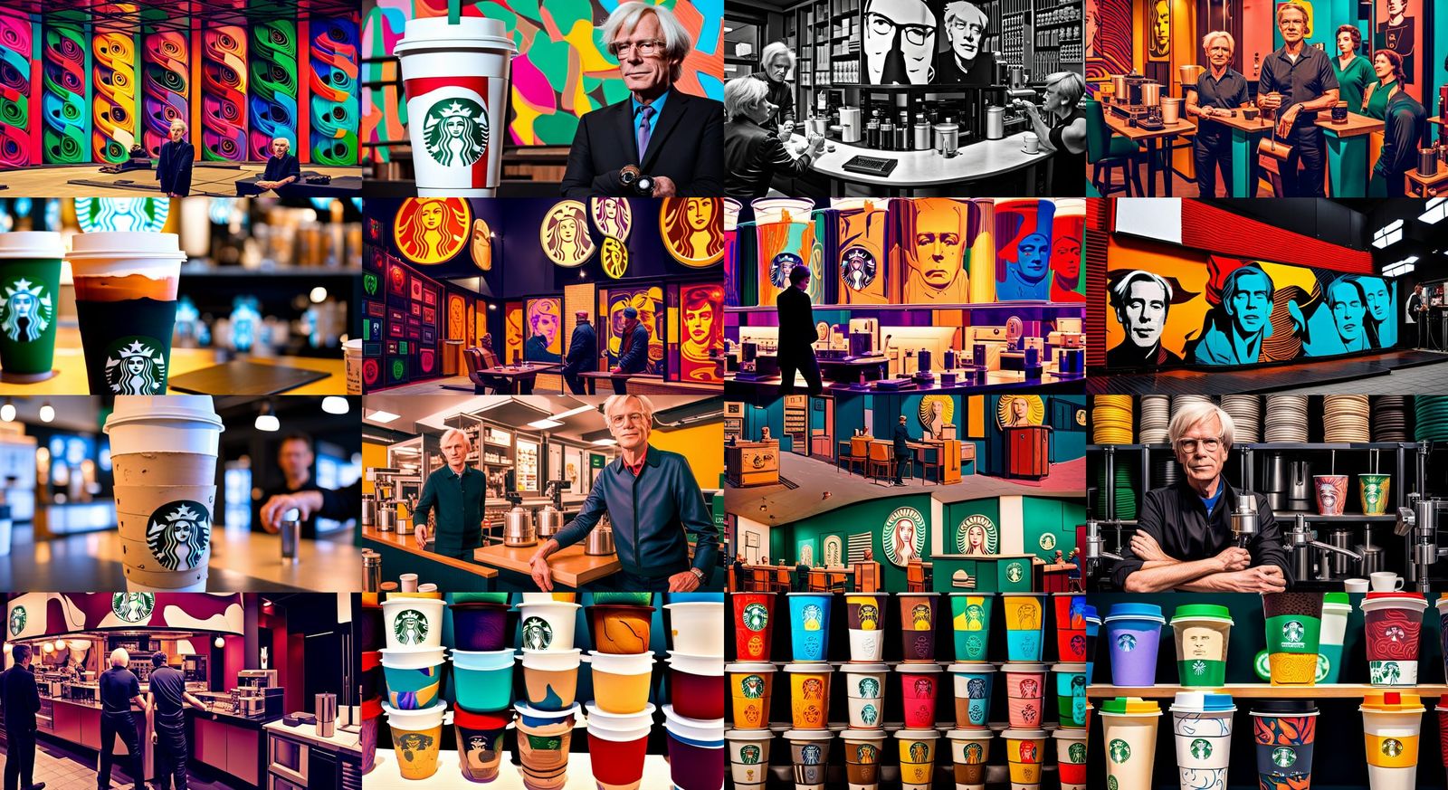 Barista in Pop Art Style at Starbucks