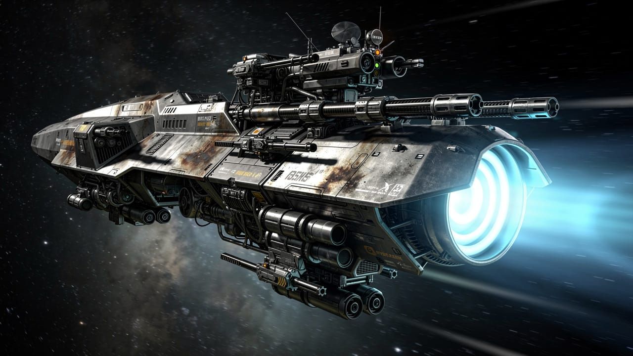 Hard Sci-Fi Gunship in Starfield
