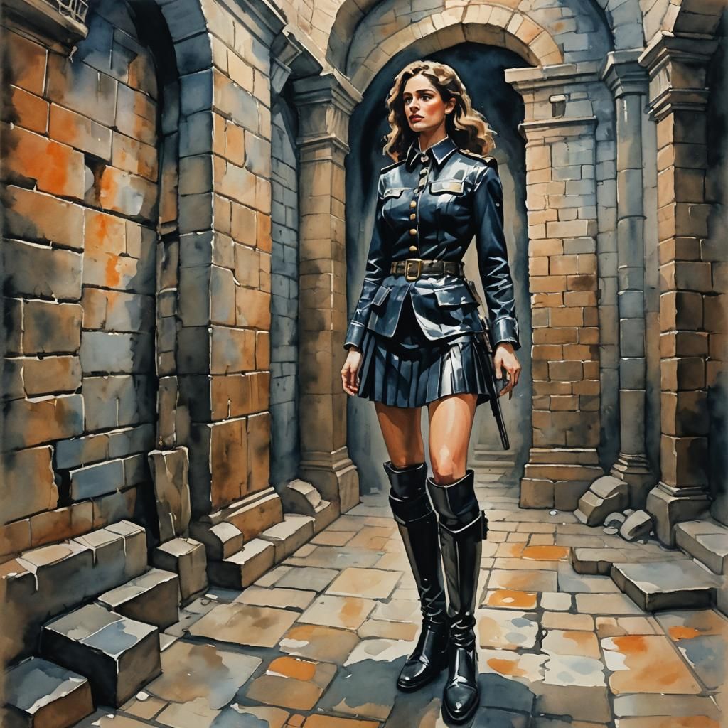 Salome as Prison Guard in Gouache Style