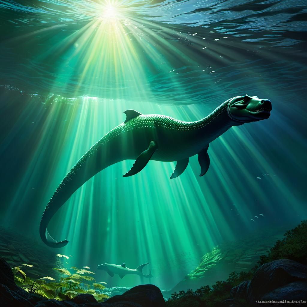 Backlit Loch Ness Monster Inspired by Artstation