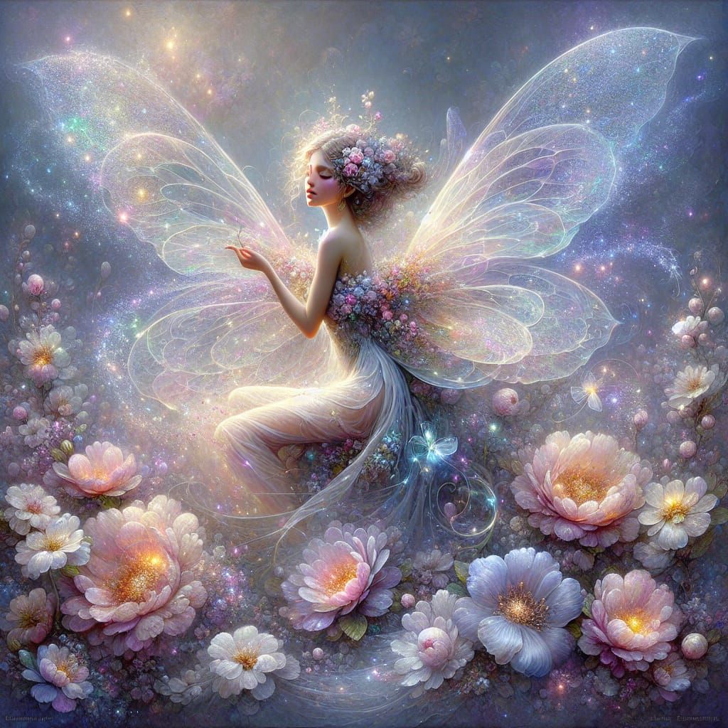 Ethereal South Asian Fairy in Dreamy Twilight Garden