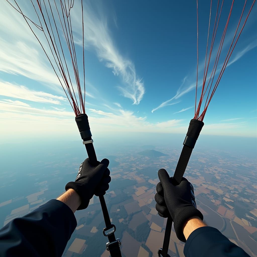 3D Freefall Point of View Parachute Jump