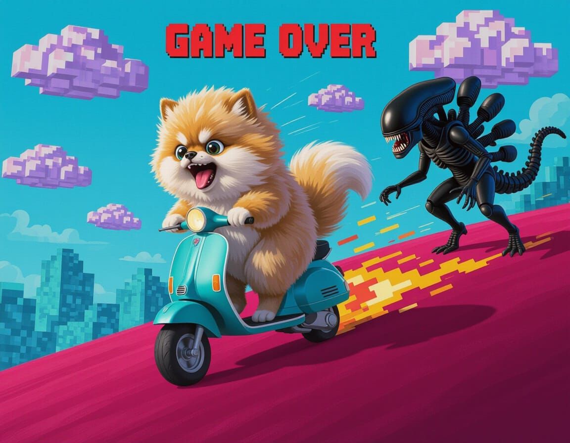 Chimera's Wild Ride: Pop Art Scooter Adventure