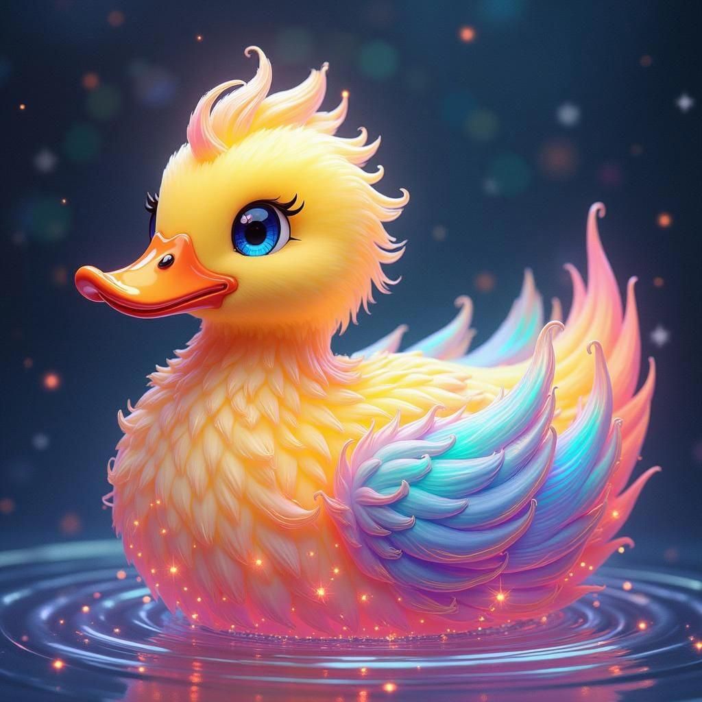 Rainbow Duck: AI Generated Image