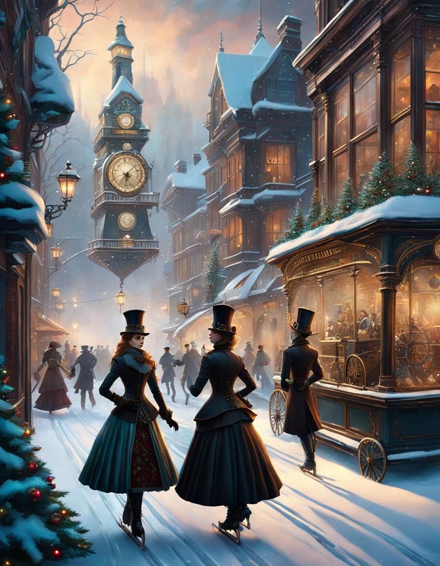 A winter's day in Steampunk City
