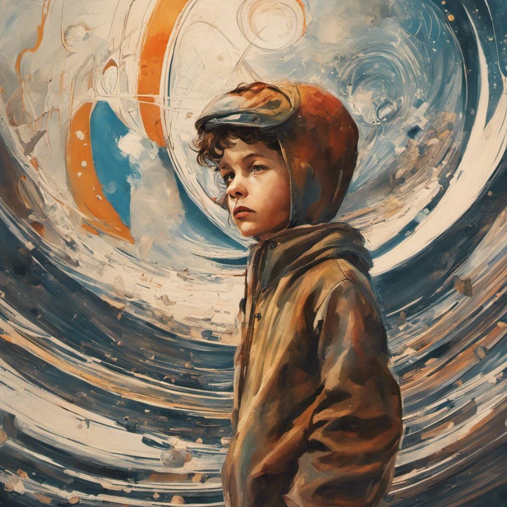 Toddler in Desert Dreamscape: Digital Art