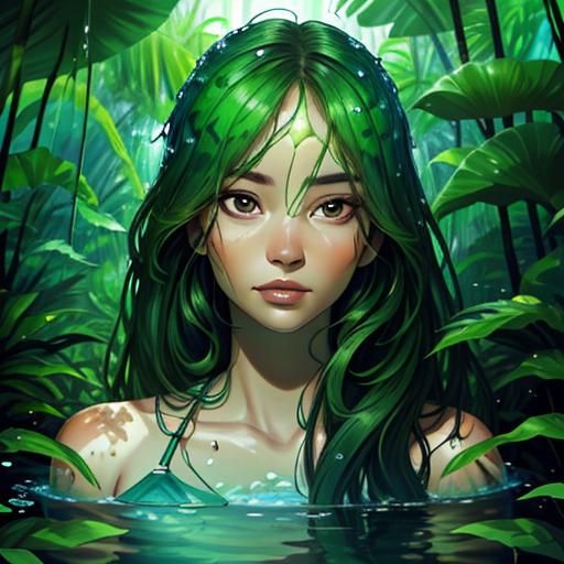 Woman in Jungle: Clear 4K Image of Beauty