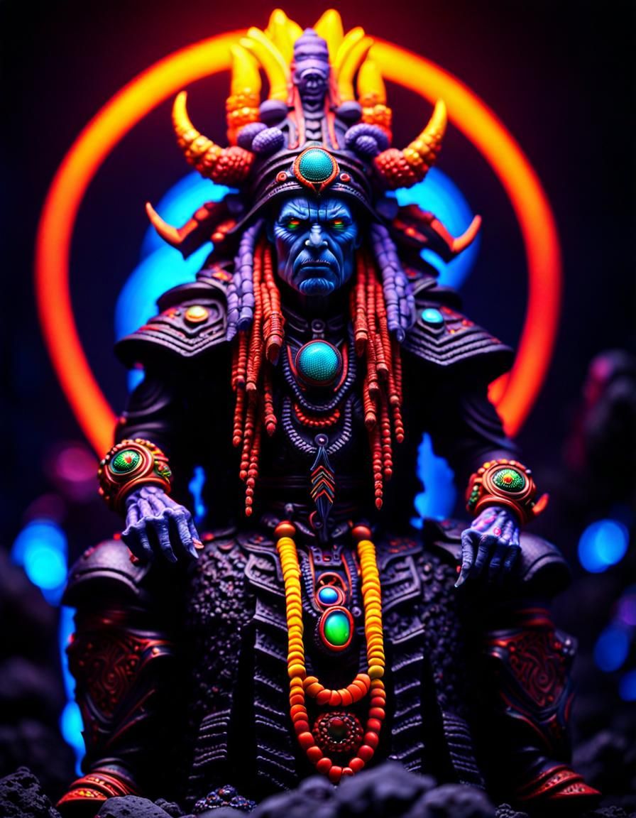 Ominous Shaman Master in HR Giger Style