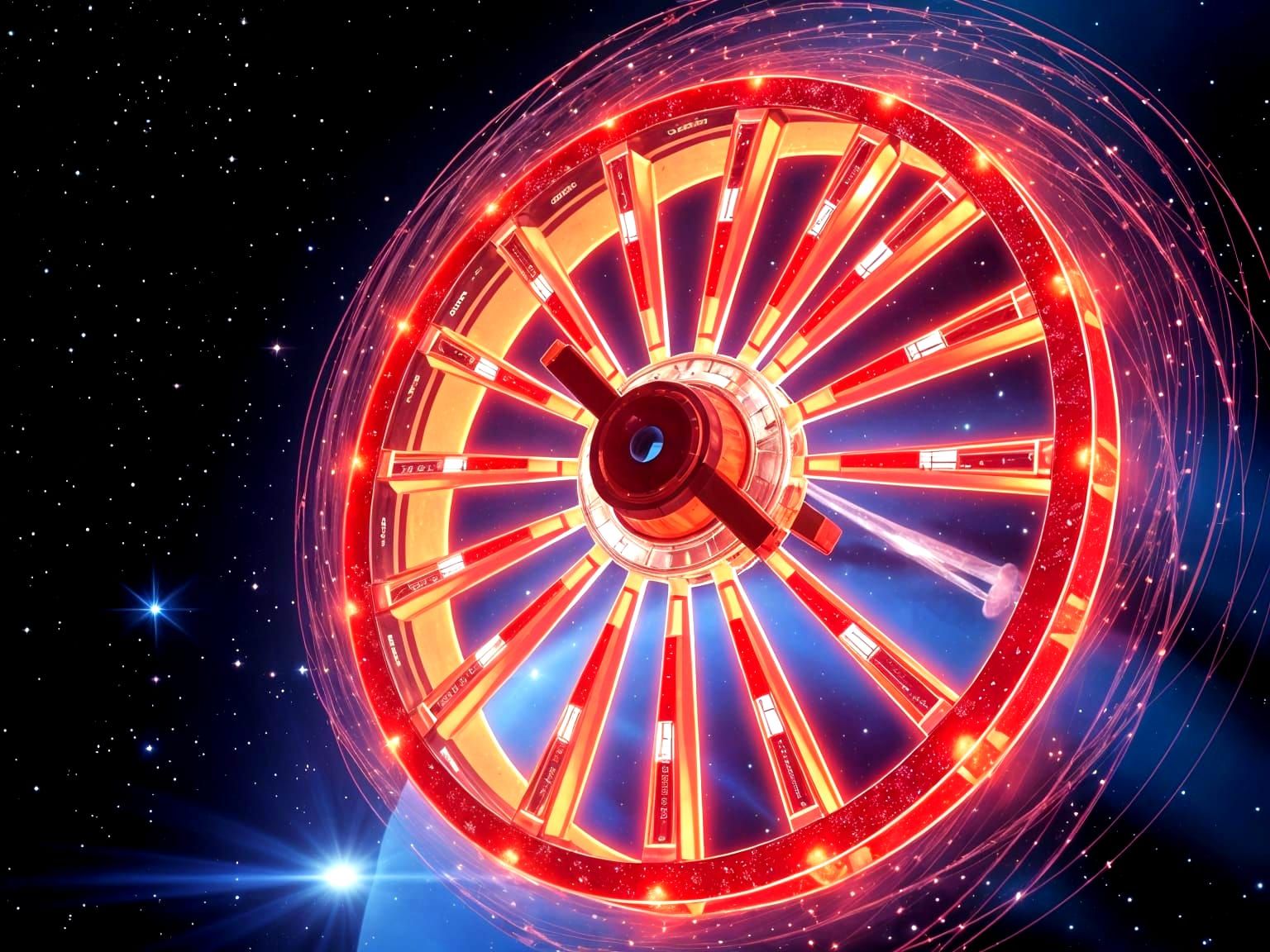 Cosmic Waterwheel in Celestial Space